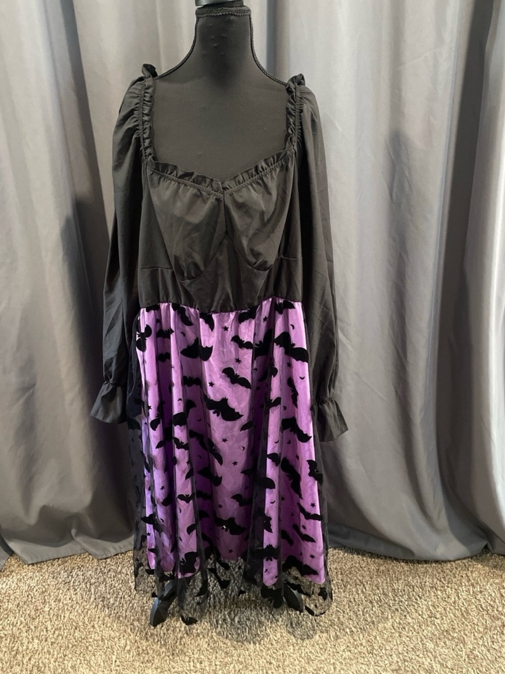 shein curve and WOT Halloween bat lace overlay dress size 4 XL